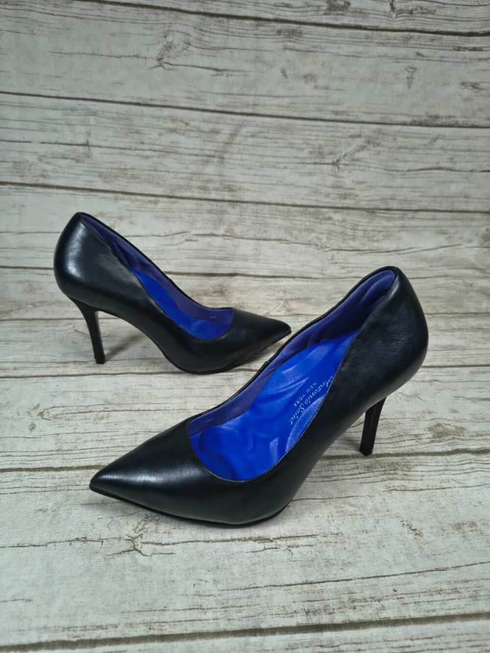 Antonia Saint New York Black Leather Pointed Toe Pumps 8.5